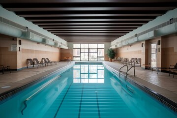 Wellness center with pool. Generative AI