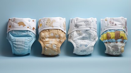 colored baby diapers. - obrazy, fototapety, plakaty