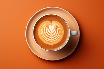 Obraz premium minimalistic coffee wallpaper with solid Background, empty copy space mock up