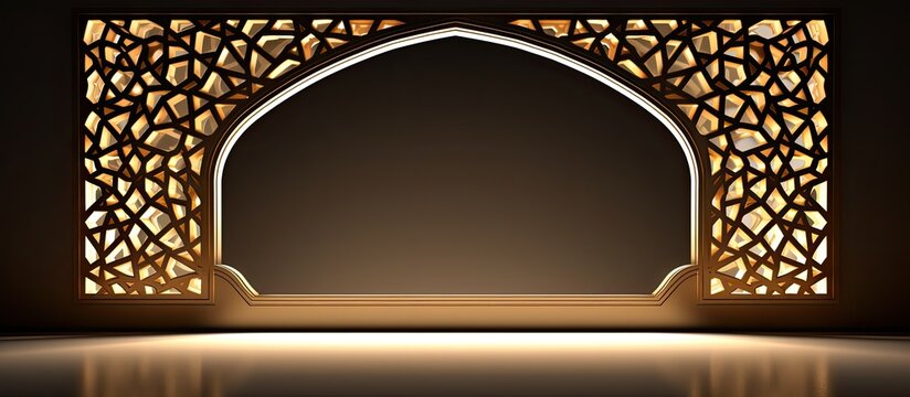 shadows of Islamic window ornaments with light