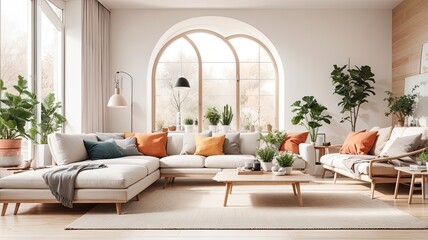 A_modern_living_room_with_Scandinavian_interior Generative AI