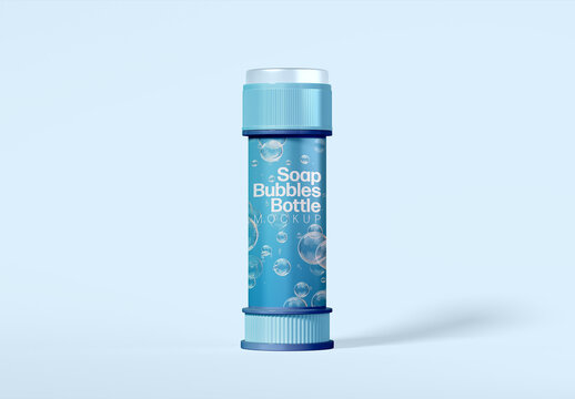 Front View Soap Bubble Bottle Mockup