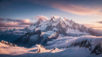 Fototapeta na wymiar Majestic Mont Blanc: The Crown Jewel of the Alps