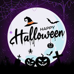 Halloween banner printable, Halloween lettering, 
text, logo, vector for cute Halloween stickers, 
Halloween email signature, signs, social media post, 
Halloween slide background, party invitation 
