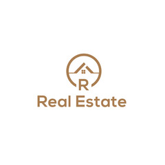 New R Real estate logo vector