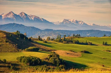 Wall murals Tatra Mountains View with High Tatras in Pieniny. Summer mountain landscape in Slovakia. Slovakia and Poland countryside