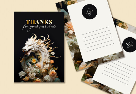 Gift Card Chinese New Year Dragon 2024, Generated by Ai