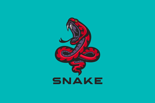 Snake Logo Viper Abstract Design Aggressive Sports Design Style.