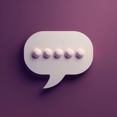 3d illustration speech bubble. cute color conversation bubble. symbol of communication, message