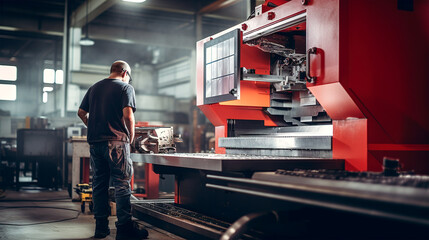 Fototapeta premium Worker testing quality of vegetable production line