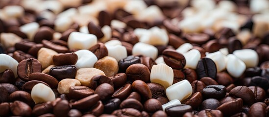 Tooth stained with coffee on a pile of beans hinting at teeth whitening