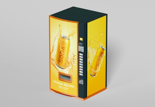 Side View Vending Machine Mockup