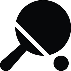 Ping pong icon with a ball . Tennis and paddle with a ball . Vector illustration