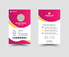 ID card design template, office id card, business id card, customize id card, Id cards design, corporate id card design, vector.	