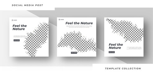 Fototapeta premium Nature instagram story template social media banner and post 