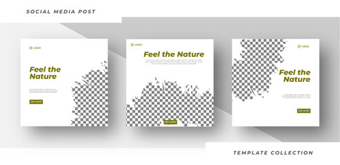 Nature instagram story template social media banner and post
