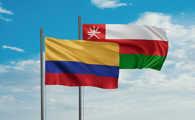 Oman and Colombia flag