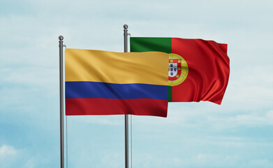 Portugal and Colombia flag