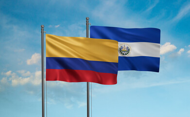 Salvador and Colombia flag