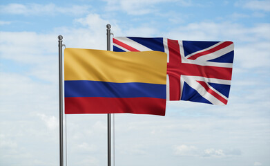 United Kingdom and Colombia flag