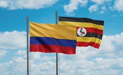 Uganda and Colombia flag
