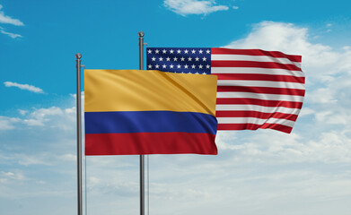 USA and Colombia flags