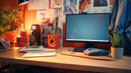 interior detail of a teenage boy's room