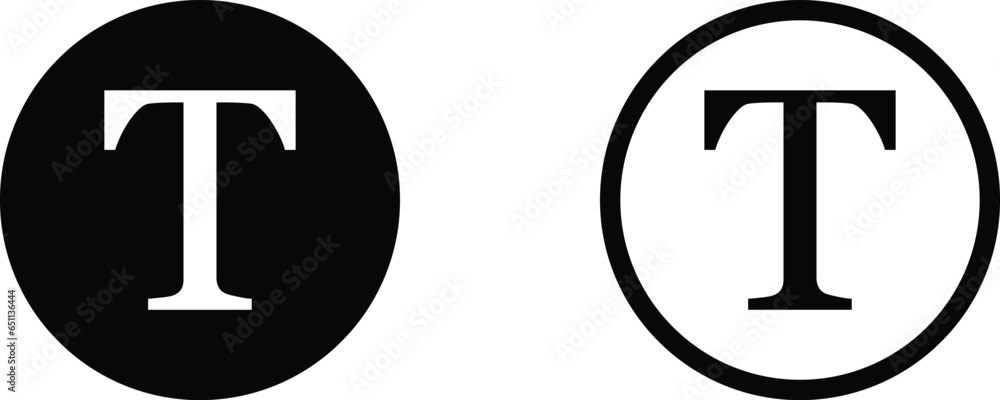 Poster text icon set vector in two styles isolated on white background