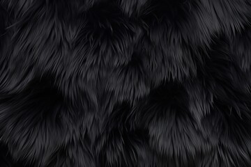 Natural black fur texture background