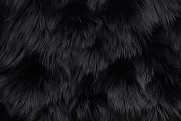 Fotobehang Natural black fur texture background © Ara Hovhannisyan