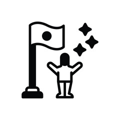 Black solid icon for independent 