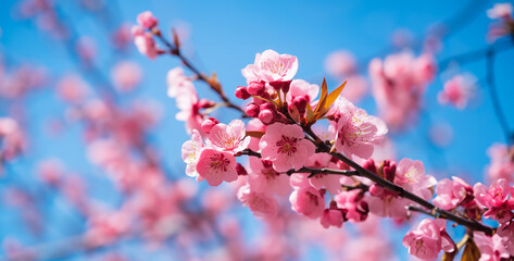 blossom in spring, pink cherry blossom, Sakura blossoms in full bloom in ultra realistic hd wallpaper