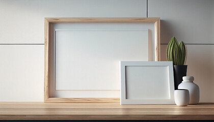 blank frame inside  with copy space for attaching picture and text copying for decoration and gifts  in white color 