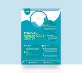 Obraz premium Healthcare flyer corporate medical brochure design hospital banner background template