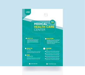 Hospital flyer corporate banner healthcare brochure medical background template