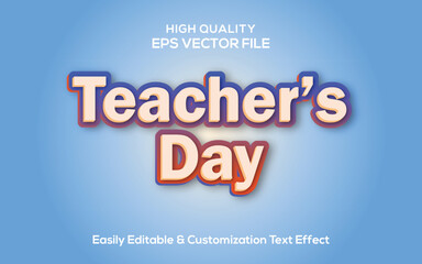 3D Colorful teacher's day text effect