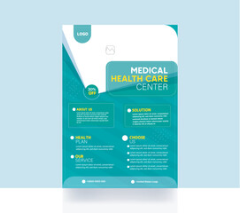 Hospital flyer corporate banner healthcare brochure medical background template