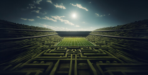 a photo of a football field maze hd wallpaper - obrazy, fototapety, plakaty