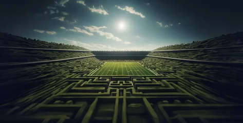 Cercles muraux Rizières a photo of a football field maze hd wallpaper