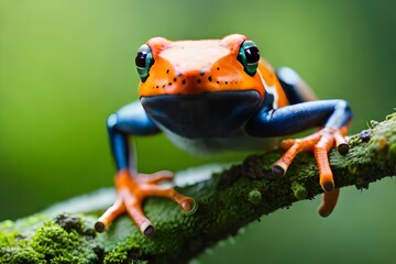 frog in wild forest bright background