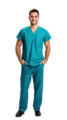Fototapeta premium Doctor, a young man physician or intern isolated on transparent white background