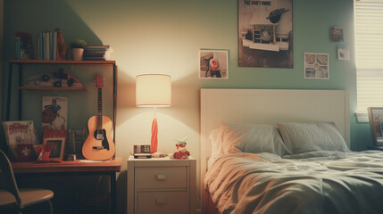 interior detail of beautiful teenage girl's room
