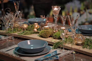 Table setting for christmas or Thanksgiving