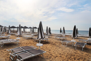 early morning on Bibione beach in italy
