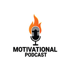 Motivational Fitness Podcast Logo Design