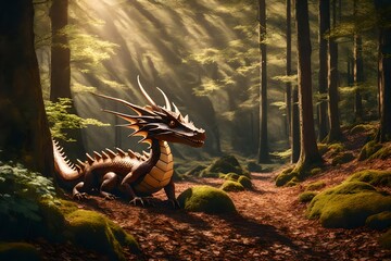 dinosaur in the woods 4k HD quality photo. 