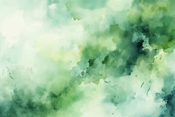 Green Dreamy Watercolor Wash Background Texture Evokes Serenity with Soft, Ethereal Blends of Pastels and Subtle Transitions