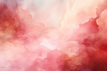Fototapeta premium Red Dreamy Watercolor Wash Background Texture Evokes Serenity with Soft, Ethereal Blends of Pastels and Subtle Transitions