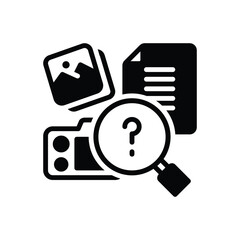 Black solid icon for investigate 