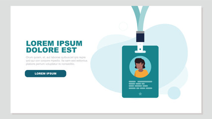 Vector illustration of an employee ID card - Business concept